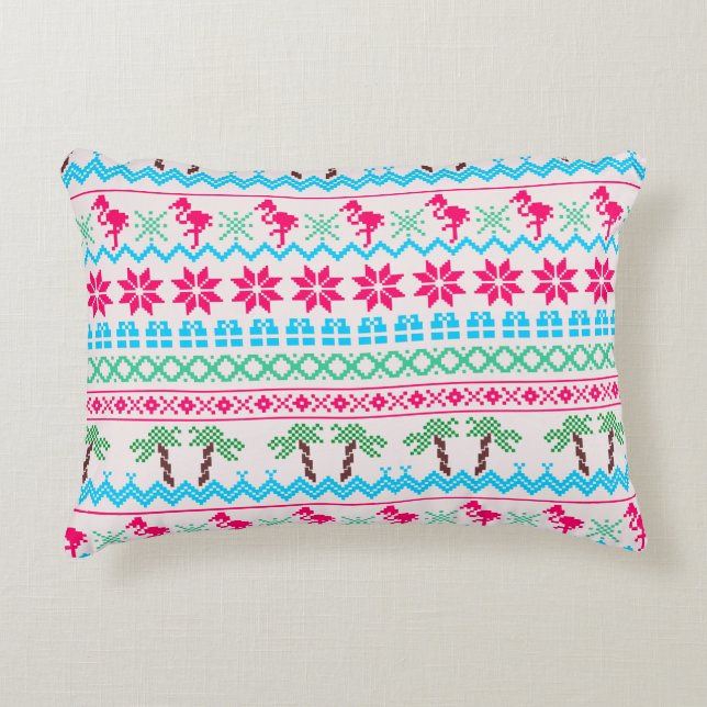 Cojín Decorativo Navidades feos sudan flamenco tropical (Anverso)