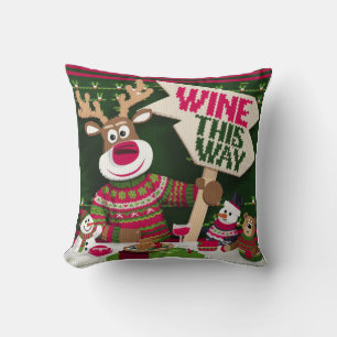 Cojín Decorativo Navidades feos suéter reno y amigos