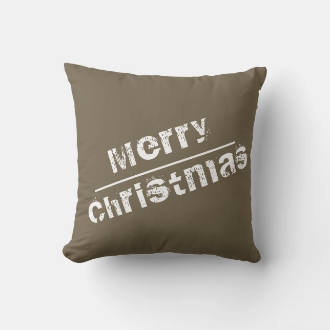 Cojín Decorativo Navidades festejan Feliz Navidad Gris moderno (Anverso)