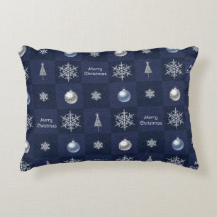 Cojín Decorativo Navidades festivos Copos de nieve, ornamentos y ár