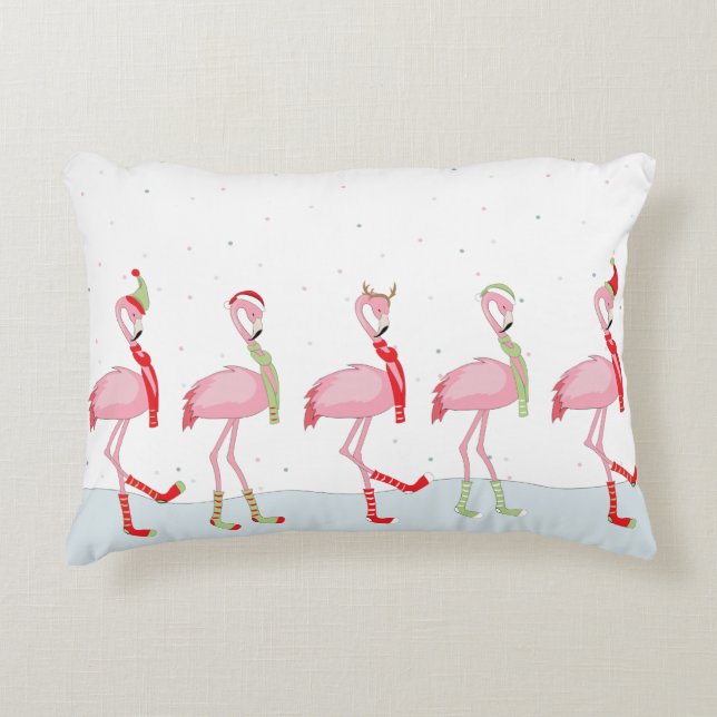 Cojín Decorativo Navidades flamingo (Anverso)