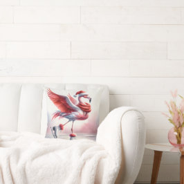 Cojín Decorativo Navidades Flamingo En Patines
