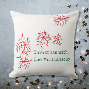 Cojín Decorativo Navidades flores personalizado festividad blanca r