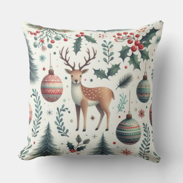Cojín Decorativo Navidades forestales encantados (Anverso)