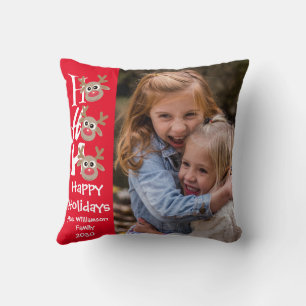 Cojín Decorativo Navidades Foto Ho Ho Ho Ho Ho Personalizado reno n