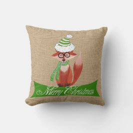 Cojín Decorativo Navidades Fox en Faux Burlap Pillow