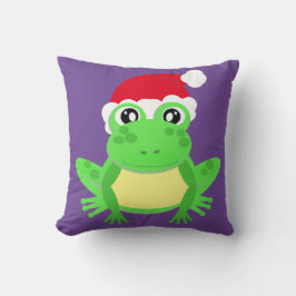 Cojín Decorativo Navidades Frog Santa Hat Novedad Grasa divertida