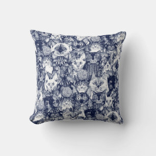 Cojín Decorativo Navidades gatos azules
