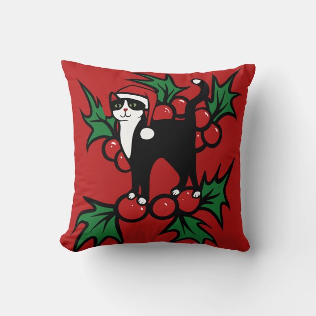 Cojín Decorativo Navidades gatos de Tuxedo (Anverso)