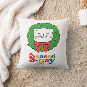 Cojín Decorativo Navidades gatos kawaii comieron una temporada de a