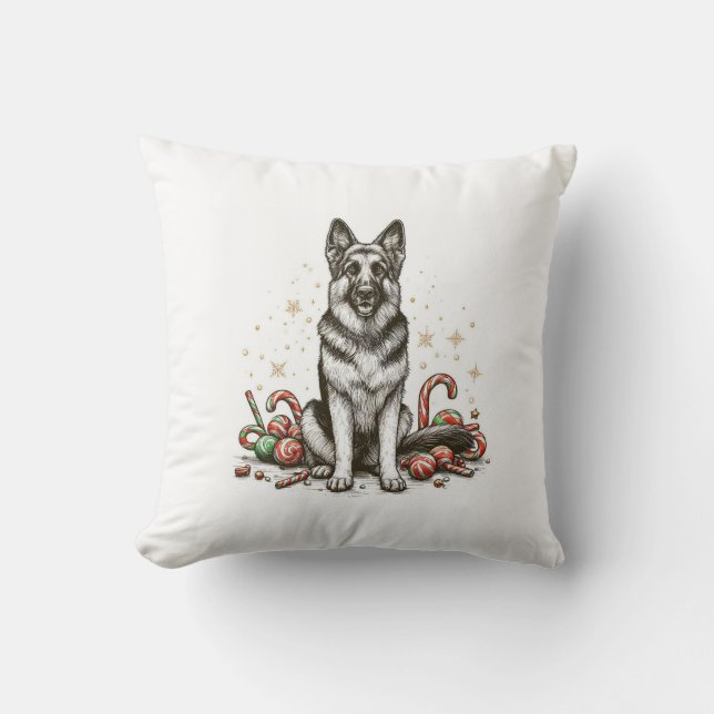 Cojín Decorativo Navidades German Shepherd (Anverso)