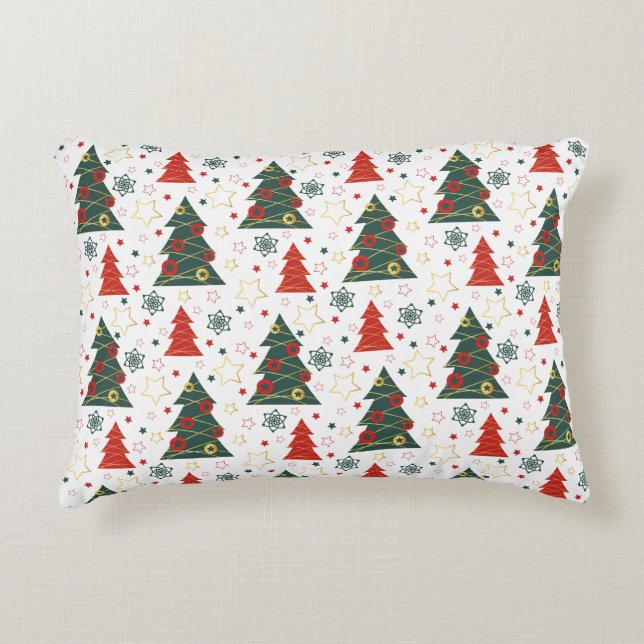 Cojín Decorativo Navidades Gold Twinkle Starry Pines (Anverso)