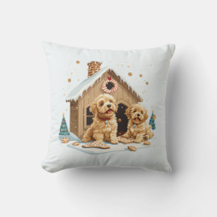 Cojín Decorativo Navidades Golden Retriever Dogs Gingerbread House