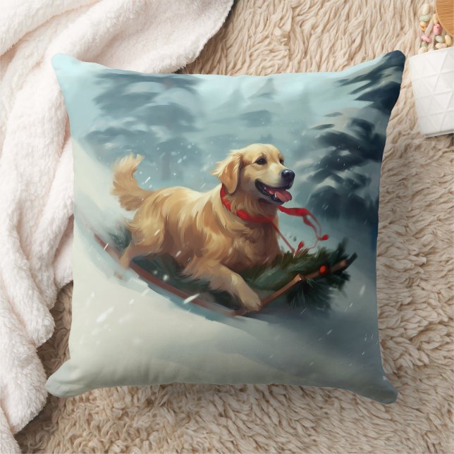 Cojín Decorativo Navidades Golden Retriever nevan invierno (Manta)