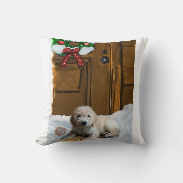 Cojín Decorativo Navidades Goldendoodle (Anverso)