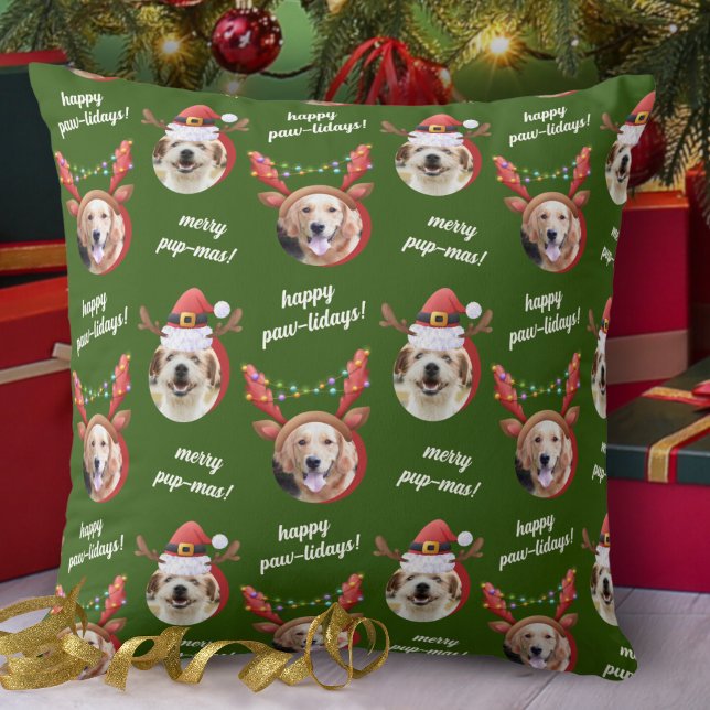 Cojín Decorativo Navidades Gorras Antler de Dos Perros Fotográficos (Subido por el creador)