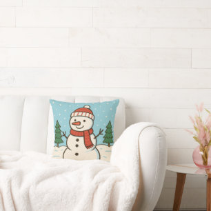 Cojín Decorativo Navidades graciosos de Snowman Cute