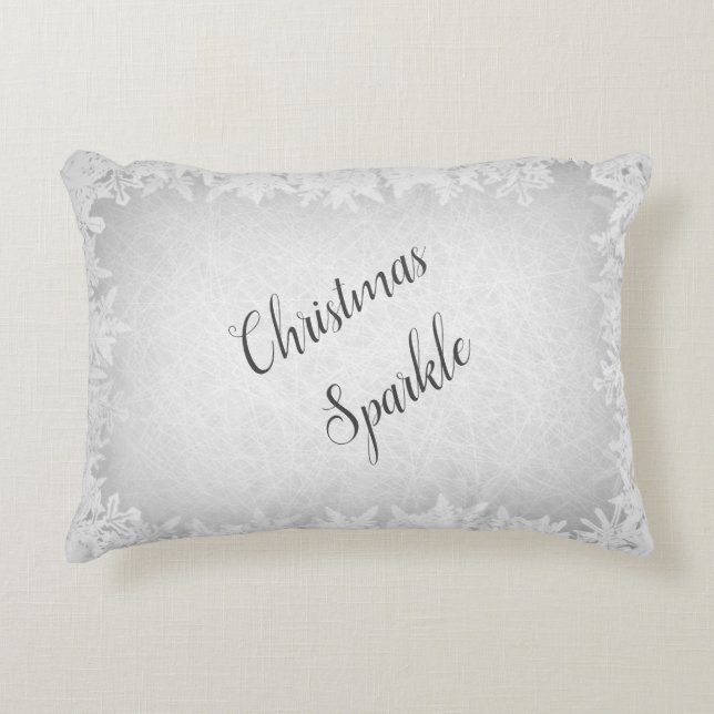 Cojín Decorativo Navidades grises de plata escarpados (Anverso)