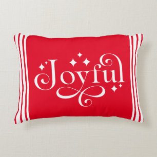 Cojín Decorativo Navidades Guión jovial tradicional Lumbar rojo