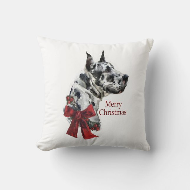 Cojín Decorativo Navidades Harlequin Great Dane (Anverso)