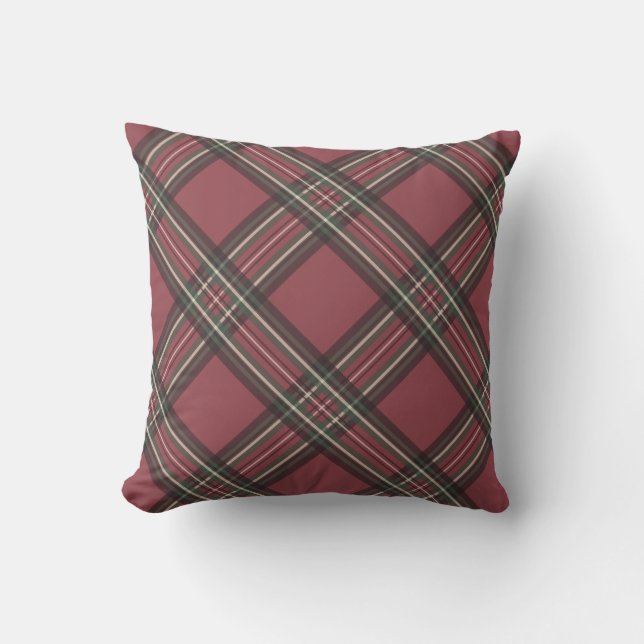 Cojín Decorativo Navidades Holiday Red Plaid Pillow Decoración de l (Anverso)