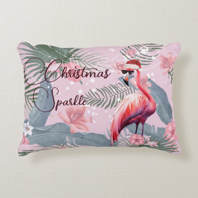 Cojín Decorativo Navidades Home Accesorie Flamingo Tropical (Anverso)