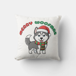 Cojín Decorativo Navidades Husky Pillow: Feliz Woofmas