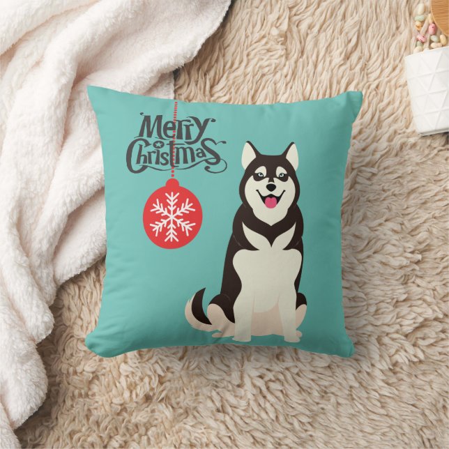 Cojín Decorativo Navidades Husky Siberiano (Manta)