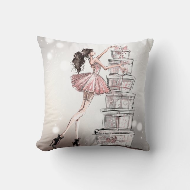 Cojín Decorativo Navidades Ilustracion de moda Cushion (Anverso)