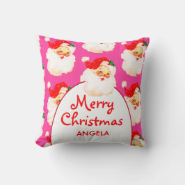 Cojín Decorativo Navidades Jolly Santa Claus Saludo con mora rosada