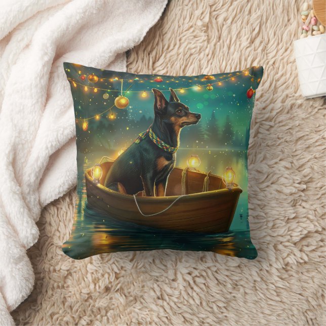 Cojín Decorativo Navidades Kelpie australianos disfrutan del viaje  (Manta)