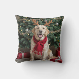 Cojín Decorativo Navidades Labrador Recuperador con Antlers