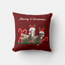 Navidades lanzan almohada, vida silvestre, burros