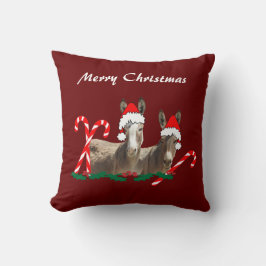 Cojín Decorativo Navidades lanzan almohada, vida silvestre, burros