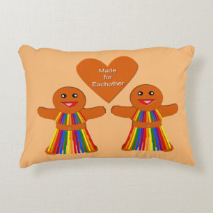 Cojín Decorativo Navidades lesbianas Gingerbread Pareja de Damas