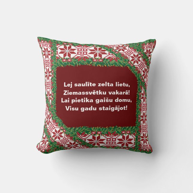 Cojín Decorativo Navidades letones: canción I Tautasdziesma (Anverso)