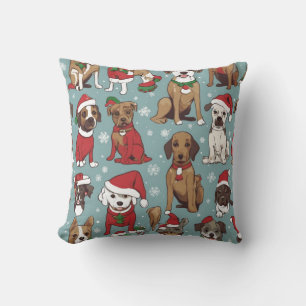 Cojín Decorativo Navidades lindo patrón de perro