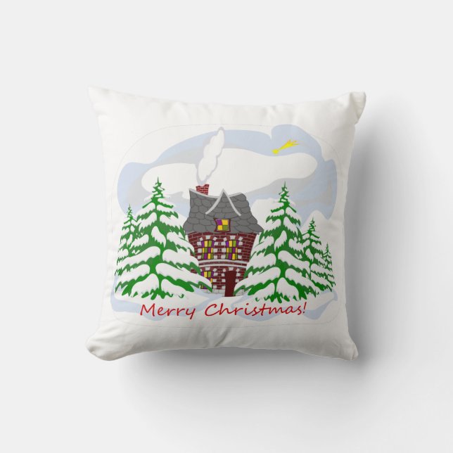 Cojín Decorativo Navidades llegando a casa de familia (Anverso)