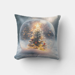 Cojín Decorativo Navidades mágicos: Globe de nieve con árbol brilla
