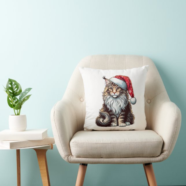 Cojín Decorativo Navidades Maine coon cat, gatito de Santa Maine Co (Silla)