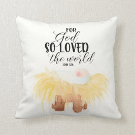 Cojín Decorativo Navidades Manger Pillow John 3:16