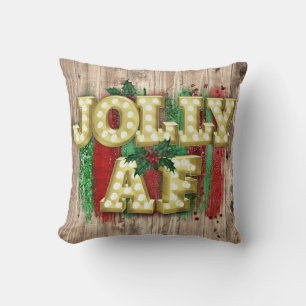 Cojín Decorativo Navidades Marquee Lights Funny Jolly AF Holly