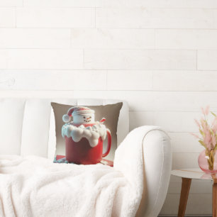 Cojín Decorativo Navidades Marshmallow Snowman In Hot Chocolate