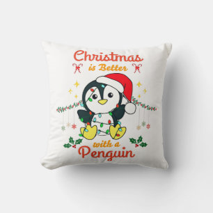 Cojín Decorativo Navidades Mejor Con Un Pingüino