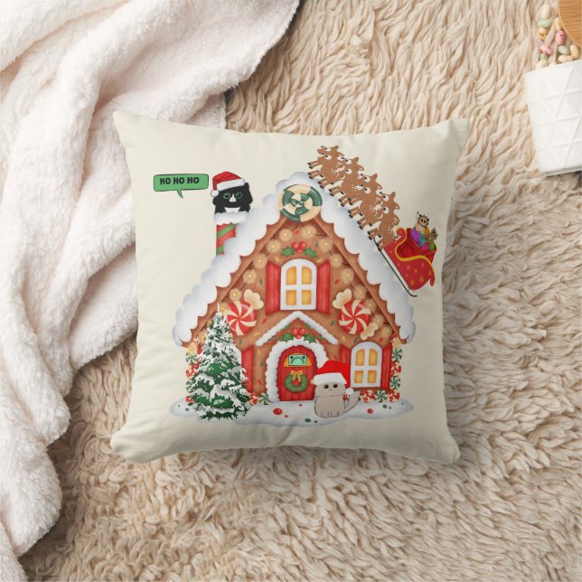 Cojín Decorativo Navidades Meowy visitan Santa Cat y amigos (Manta)