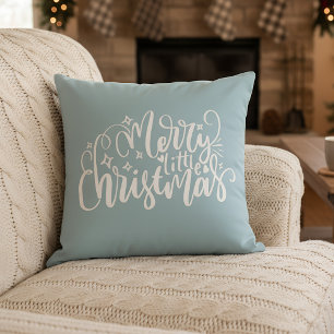 Cojín Decorativo Navidades merry en azul claro