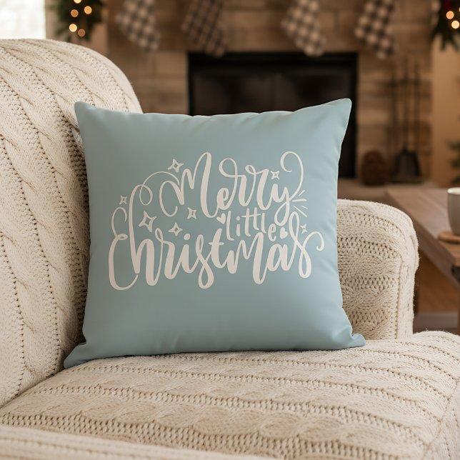 Cojín Decorativo Navidades merry en azul claro (christmas pillow)