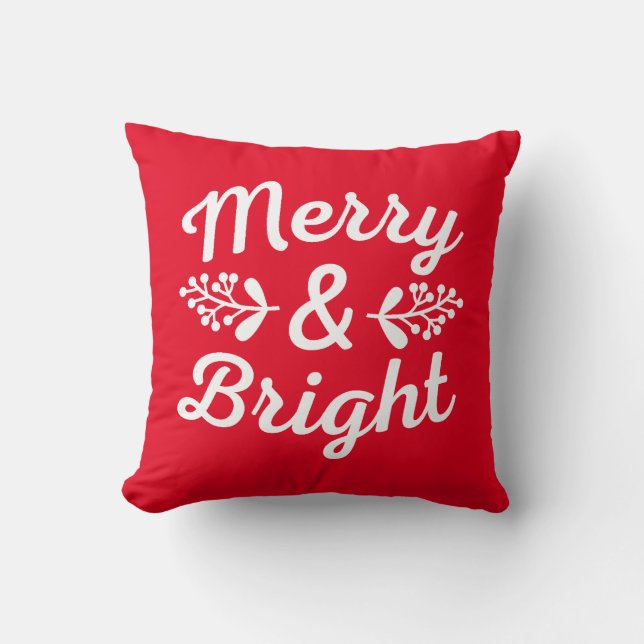 Cojín Decorativo Navidades Merry y Bright (Anverso)