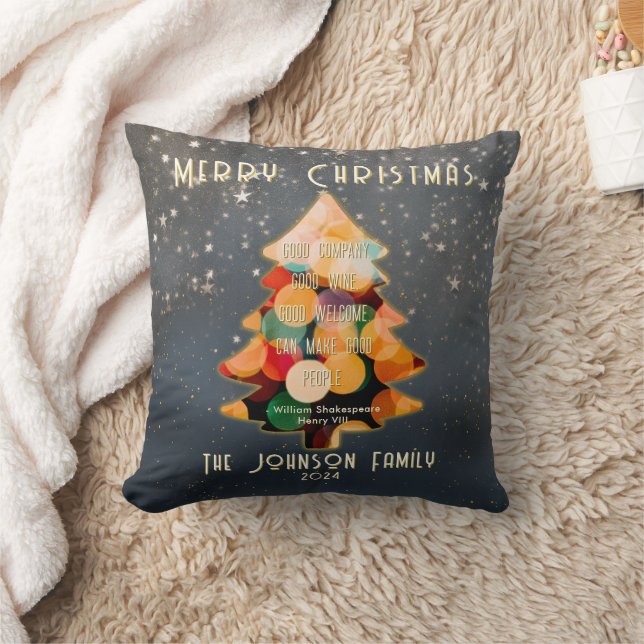 Cojín Decorativo Navidades modernos cita personalizada elegante (Manta)