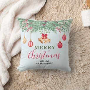 Cojín Decorativo Navidades Modernos Holly Y Berries Rojas